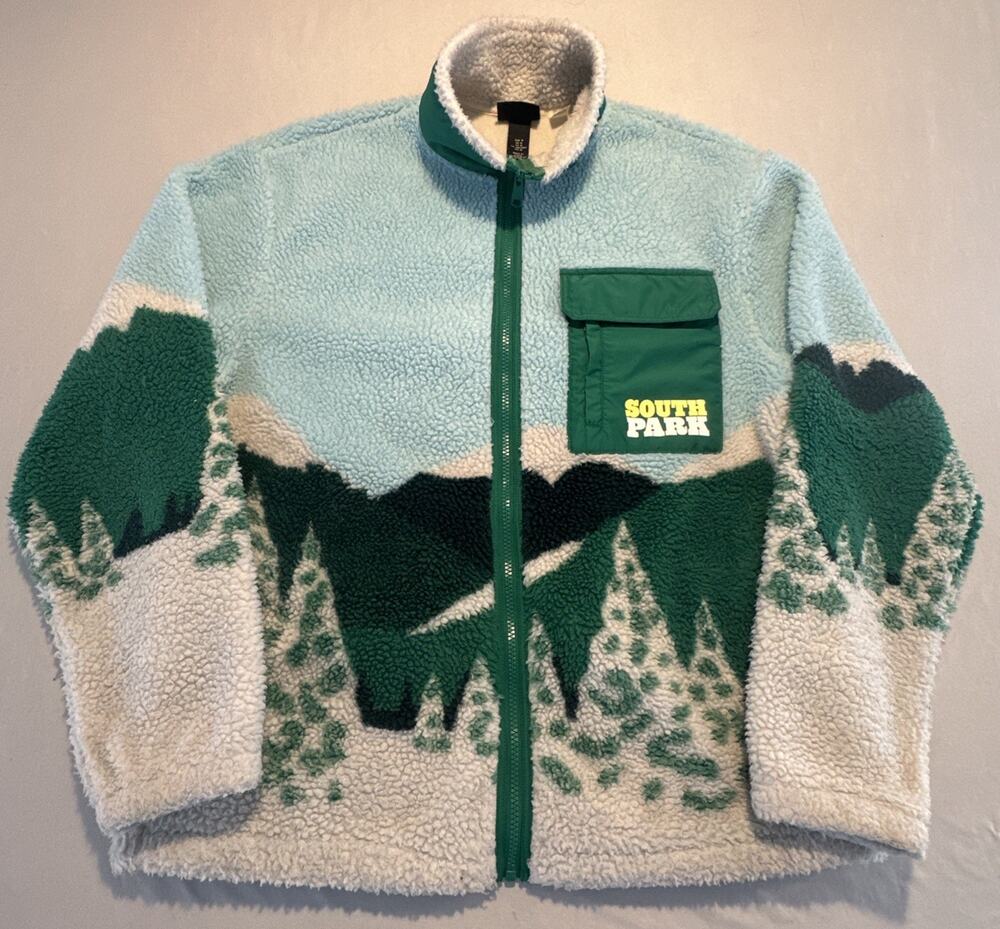 H&M South Park Fleece Full Zip Jacket Size Medium Limited Edition Sweater